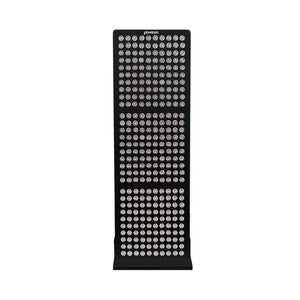 Radiance300 half body red light panel has 12 wavelengths, 300 LEDs, showing the front view, black frame, on a fixed stand.