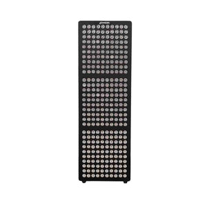 Radiance300 half body red light panel has 12 wavelengths, 300 LEDs, showing the front view, black frame, without stand.